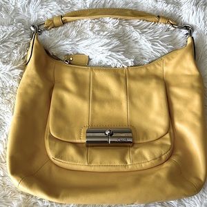 COACH Kristin Leather Handbag Hobo - Yellow